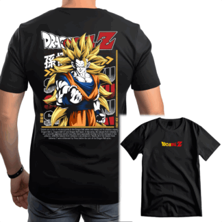 amiseta Goku estilo streetwear con letras japonesas y aire racing. Moda urbana para fans del anime y el mundo del motor. Compra online en Clothes4All